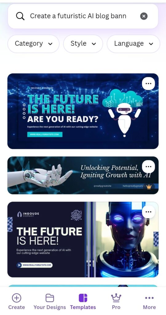Canva AI design tool for creating blog graphics, thumbnails, and social media posts in 2026