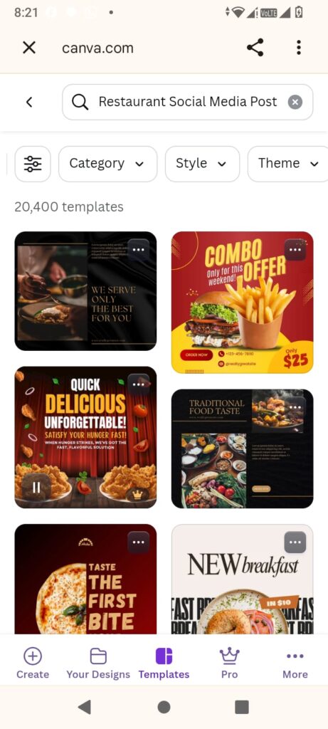 Canva AI templates for restaurant social media marketing in 2026