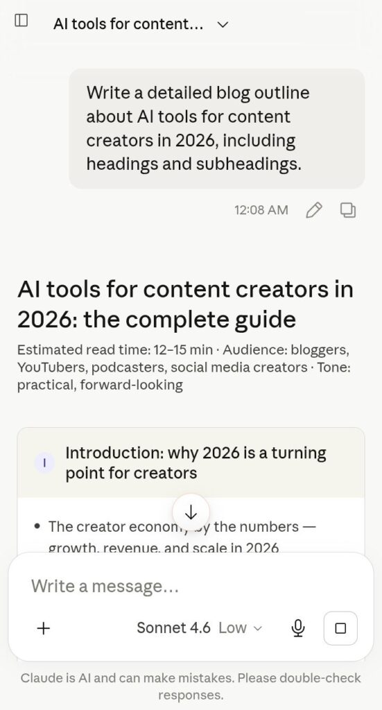 Claude AI writing assistant for content creators in 2026