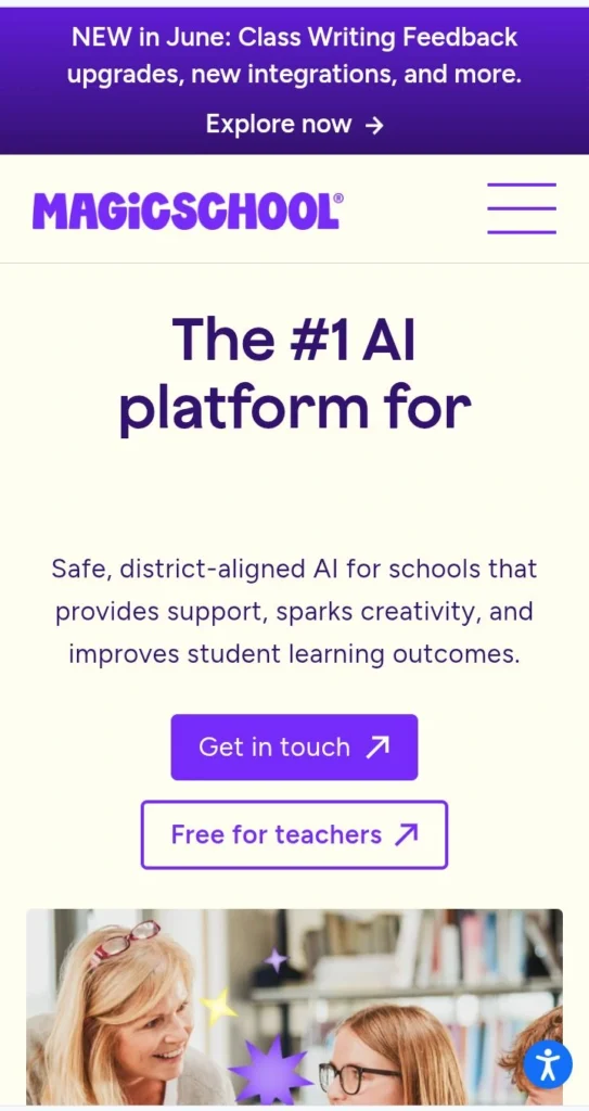 MagicSchool AI homepage dashboard for teachers in 2026
