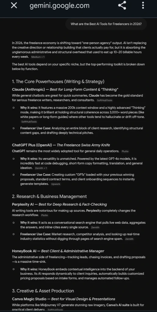 Google Gemini AI helping freelancers improve productivity, research, and professional communication in 2026.

